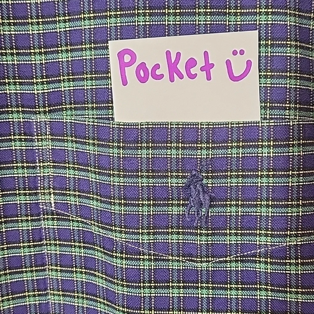 POLO Ralph Lauren Big Shirt Button down Purple & Green cotton